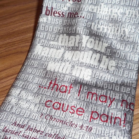 Christian scripture silk tie 1 Chronicles 4:10 - Picture 2 of 8
